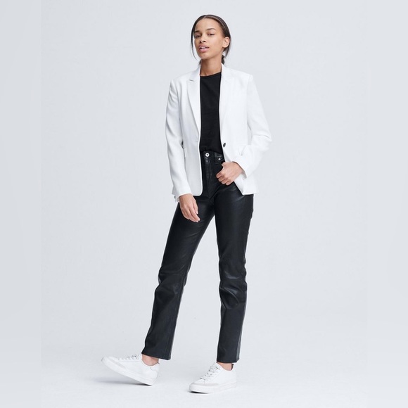 NWT $550 Rag & Bone Rylie Crepe Blazer Slim Tailored Fit White